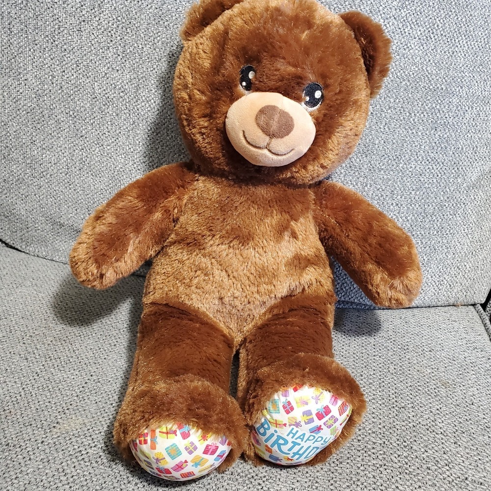 Build-A-Bear Workshop Lot Of 4 Bears, Vintage Bearemy, Birthday Bear, Etc Mixed - Picture 5 of 6